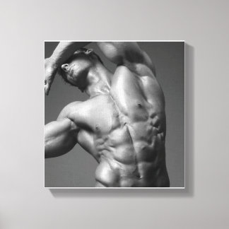 Justin Woltering Bodybuilder Afbeelding Wrap Canvas Afdruk