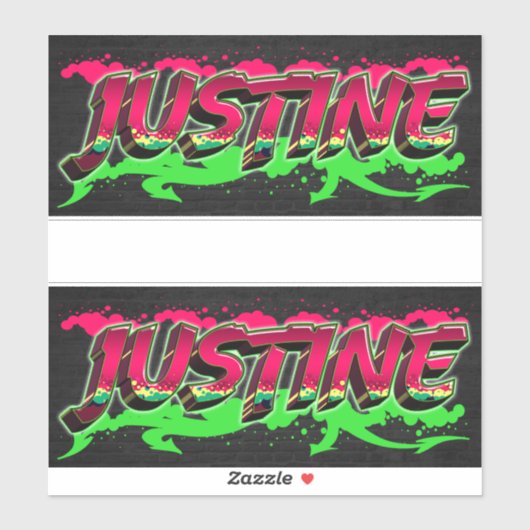 Justine Vorname Name Graffiti Aufkleber Sticker (Vel)