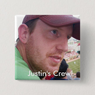 Justin's Semi-Colon Crew. Vierkante Button 5,1 Cm