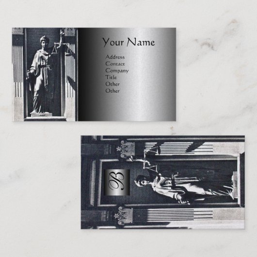 JUSTITIE JURIDISCHE KANTOOR, ADVOCAAT Metallic Mon Visitekaartje (Voorkant / Achterkant)