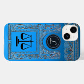 JUSTITIE JURIDISCHE KANTOOR, ATTORNEY Monogram bla Case-Mate iPhone Case (Achterkant (horizontaal))