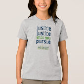 Justitie, justitie zal het T-shirt van het Kind ve (Voorkant)