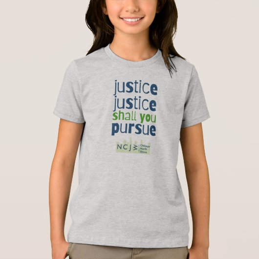 Justitie, justitie zal het T-shirt van het Kind ve (Voorkant)