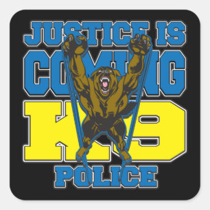 Justitie komt op K9 politie Vierkante Sticker