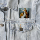 Justitie Vierkante Button 5,1 Cm (In situ)