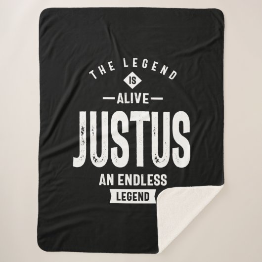 Justus Persoonlijke naam Birthday Gift Sherpa Deken (Voorkant)