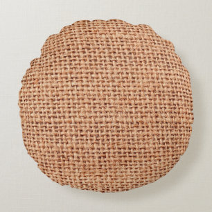 Jute bag sack beige kleur bruin rond kussen