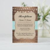Jute Boerse Trouwreceptie Kaarten Hout Teal (Staand voorkant)