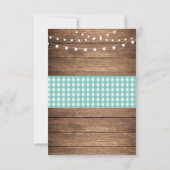 Jute Boerse Trouwreceptie Kaarten Hout Teal (Achterkant)