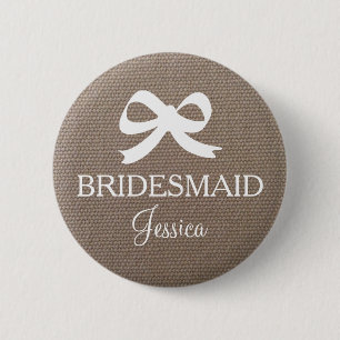 Jute bruidsmeisje knoop voor landelijke bruiloft ronde button 5,7 cm