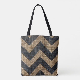 Jute Chevron Canvas tas