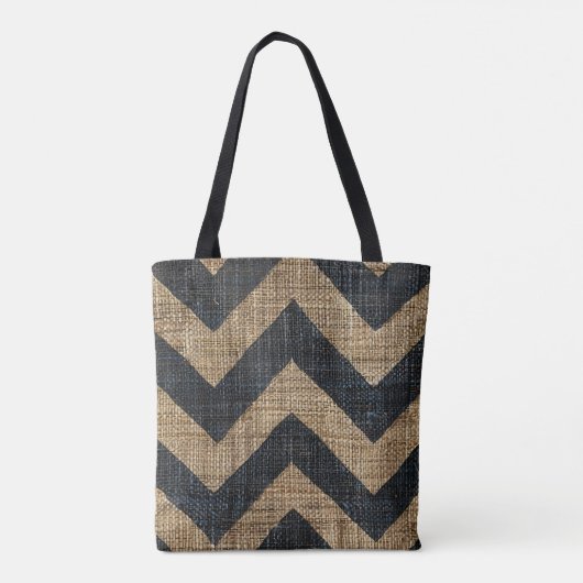 Jute Chevron Canvas tas (Achterkant)