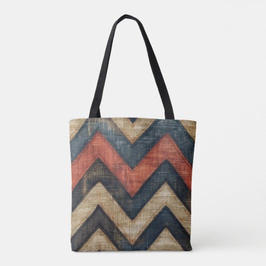 Jute Chevron Sac fourre-tout (Dos)