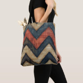 Jute Chevron Sac fourre-tout (De près)