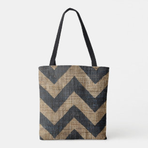 Jute Chevron Sac fourre-tout