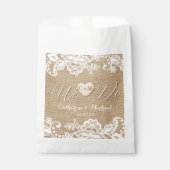 jute en kant rustieke land bruiloft bedankzakje (Voorkant)