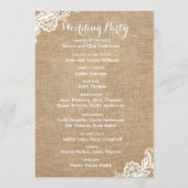 jute en kant rustieke land bruiloft programma (Achterkant)