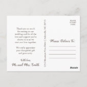 Jute en Kant Trouw Dankkaartjes Rustiek Briefkaart (Achterkant)