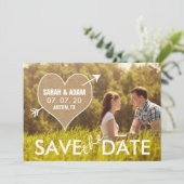 Jute Hart | Rustieke Save the Date Aankondiging (Staand voorkant)