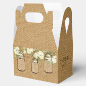 jute ivoor rozen mason jar bruiloft gunst doos bedankdoosjes (Geopend)