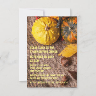 Jute & Pompoenen - Uitnodiging voor Thanksgiving d