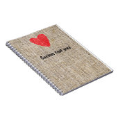 Jute Rode Stempel Hart Valentijnsdag Notitieboek D (Rechterzijde)