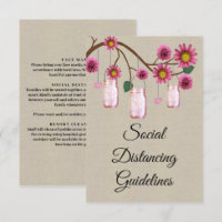 Jute roze bloemen Mason pot veiligheidsmaatregelen