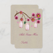 Jute Ruw Roze Metselwerk Potten Tafel Plaatskaart (Voorkant / Achterkant)