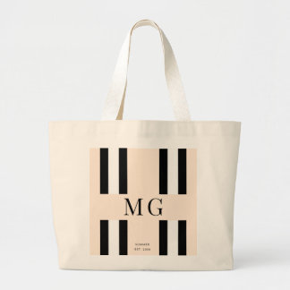 Jute shopping met initialen Winkelzak, strandtas Grote Tote Bag