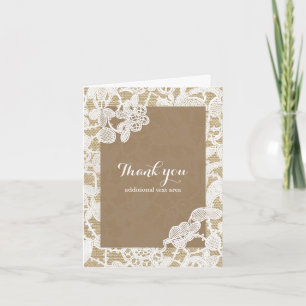 Jute & Witte Bloemslinger Elegante Rustieke Bruilo Bedankkaart