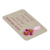 Jute zakelijk roze metselwerk pot Save The Date ma Magneet (Rechterzijde)