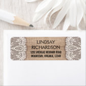  juten & kant retour adreslabels etiket (Insitu)