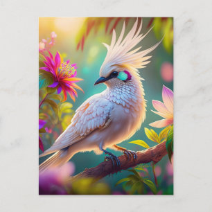 Juveniele Crested Blush Feather Dove Fantasy Bird Briefkaart