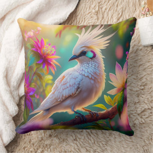 Juveniele Crested Blush Feather Dove Fantasy Bird Kussen