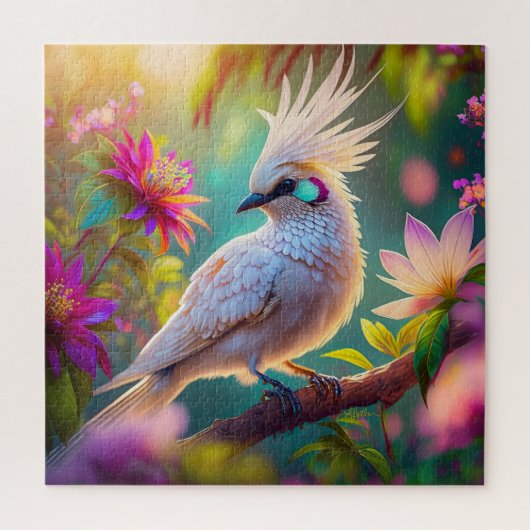 Juveniele Crested Blush Feather Dove Fantasy Bird Legpuzzel (Verticaal)