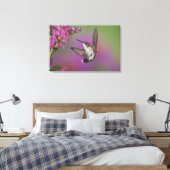Juveniele mannelijke Ruby Throated Hummingbird Canvas Afdruk (Insitu (Slaapkamer))