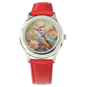 Juveniele regenboog specht fantasie vogel horloge