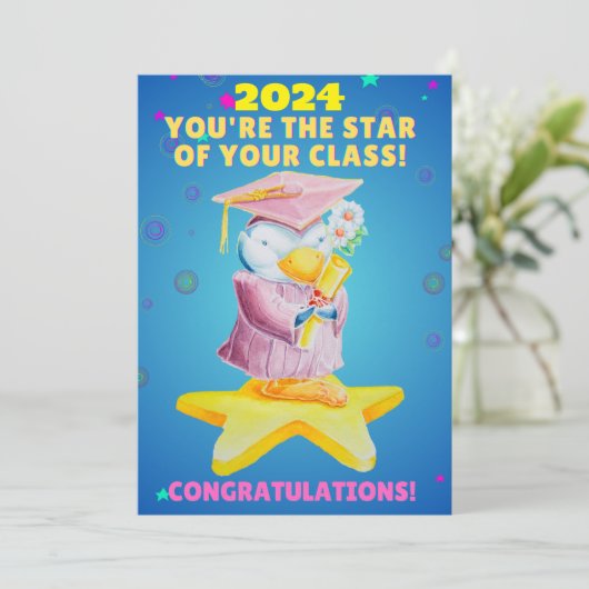 JUVENILE AFSTUDEREN Flat Dank u kaart (Staand voorkant)