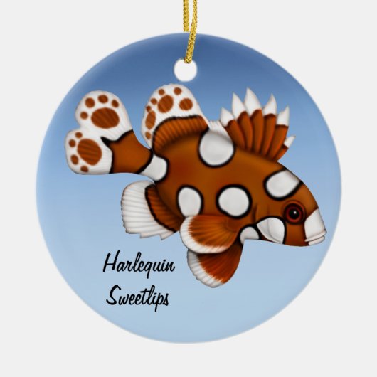 Juvenile Harlequin Sweetlips Ref Fish Ornament (Voorkant)
