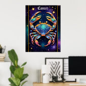 Juweel Galaxy Zodiac Cancer Poster (Thuiskantoor)