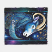 Juweel Galaxy Zodiac Steenbok Fleece Deken (Voorkant (Horizontaal))