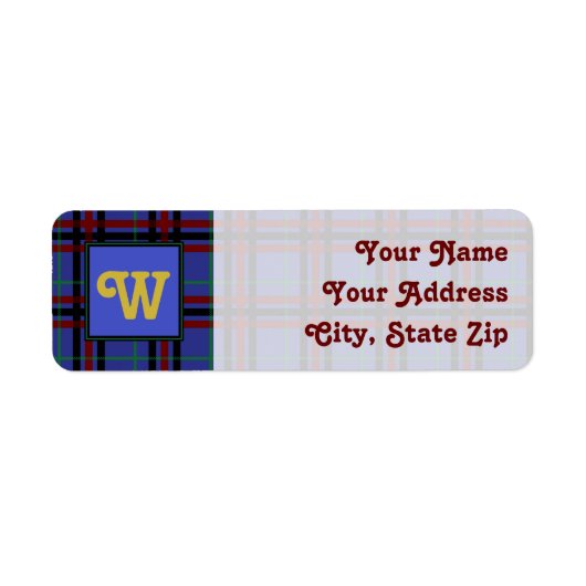Juweel getinte plaid retour adres label (Voorkant)