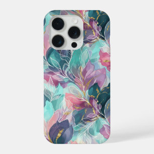Juweeltoon Bloemmotief iPhone 15 Pro Hoesje