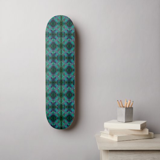 Juwelde diepten skateboard (Muurkunst)