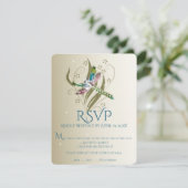 Juwelde Dragonfly Wedding RSVP Kaart (Staand voorkant)