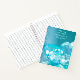Juwelen blauwe klas leerling notitieboek
