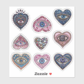 Juwelen Boze Oog Hart Sticker Vel