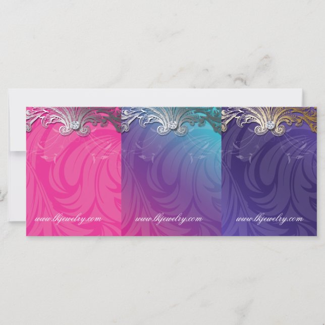 Juwelen die Kaarten oogsten Elegant Scroll Pink Pa (Voorkant)