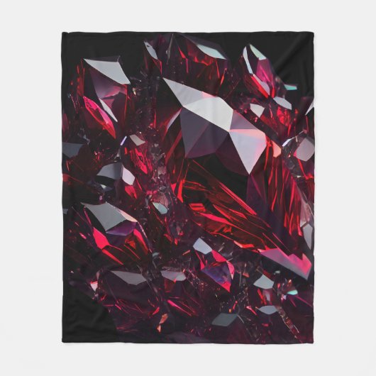 Juwelen Edelsteen Ruby Crystal Fleece Deken (Voorkant)