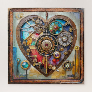 Juwelen en Gebrandschilderd Hart Steampunk Serie Legpuzzel